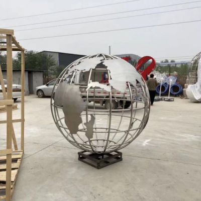 地球仪广场不锈钢雕塑