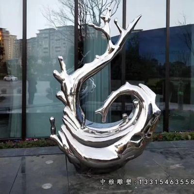 公园不锈钢海浪雕塑