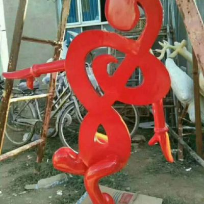不锈钢彩绘音符雕塑