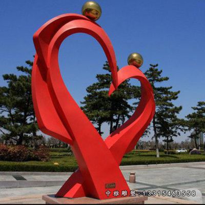 不锈钢公园爱心摆件