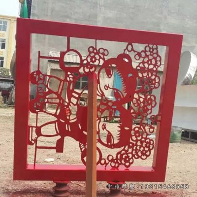 不锈钢公园剪纸雕塑