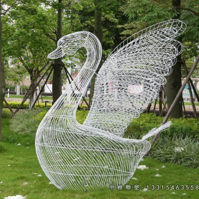 镜面天鹅不锈钢雕塑