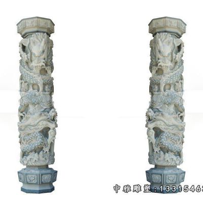 石浮雕龙柱雕塑