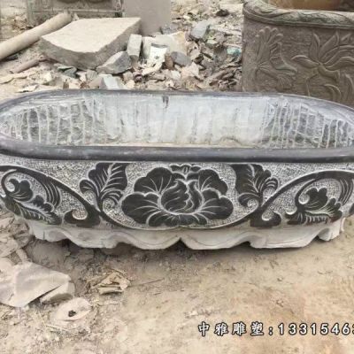 石雕方形水缸雕塑