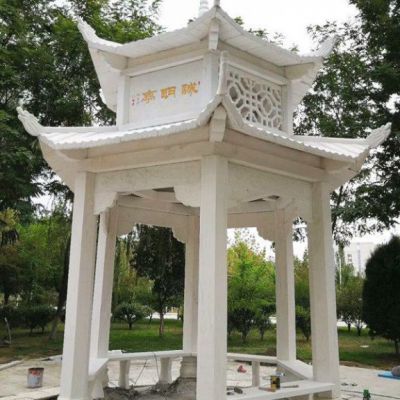 汉白玉凉亭石雕雕塑