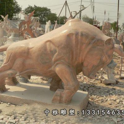 广场动物牛石雕