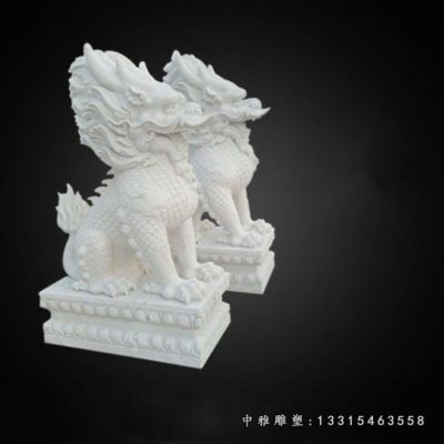 门口麒麟石雕塑