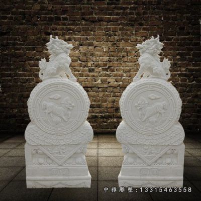 石雕动物麒麟抱鼓石
