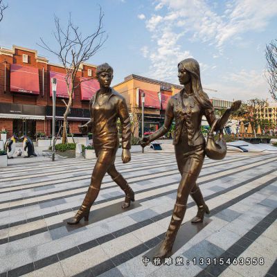 购物人物铜雕雕塑