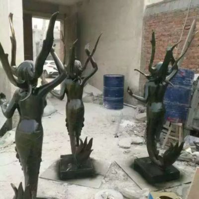 公园美人鱼铜雕雕塑