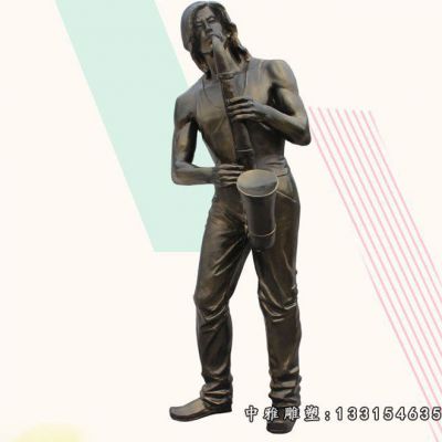铜雕吹萨克斯人物雕塑