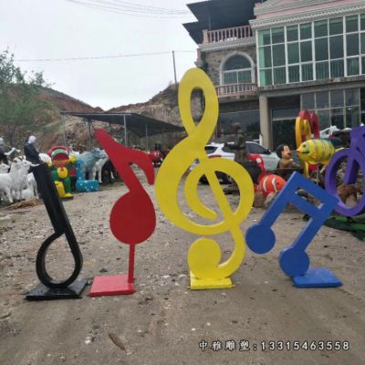 不锈钢彩绘音符雕塑