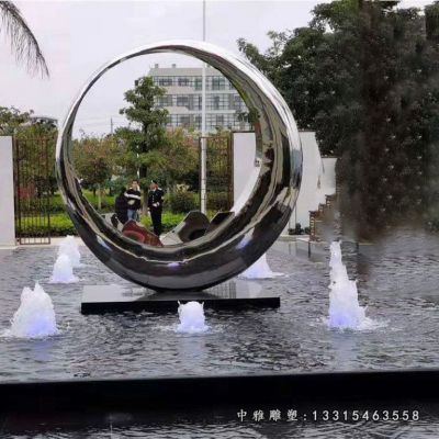 公园月亮不锈钢雕塑