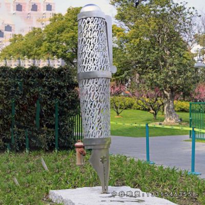 不锈钢校园钢笔雕塑