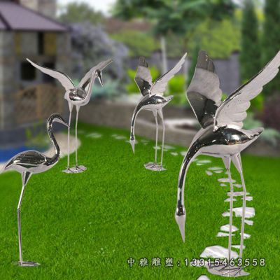 不锈钢展翅仙鹤
