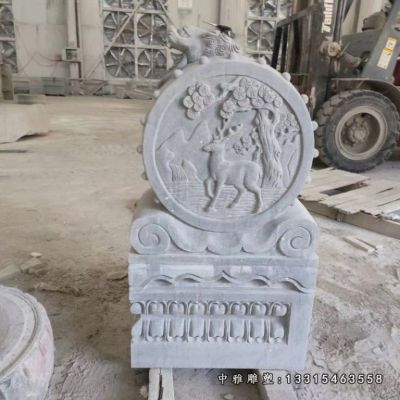 门口石雕抱鼓雕塑