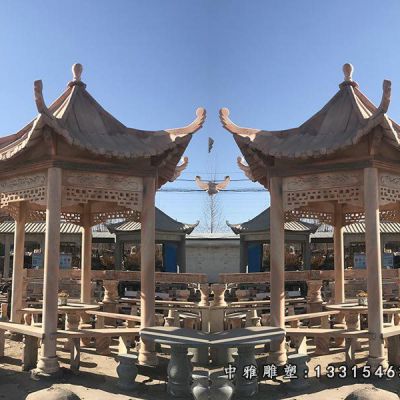 石雕户外凉亭