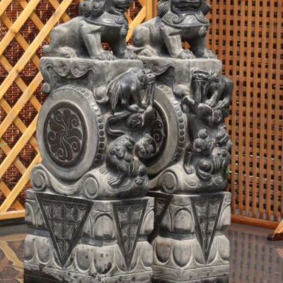 狮子石雕抱鼓石