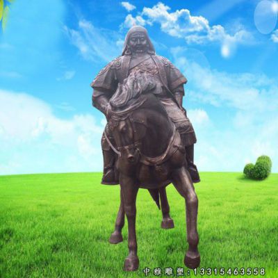 成吉思汗铜雕人物