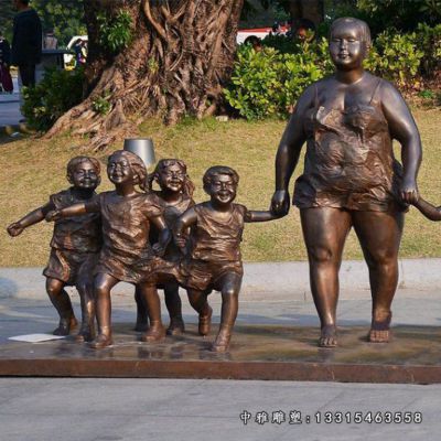 童趣铜雕儿童雕塑