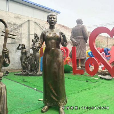民俗唱戏铜雕人物雕塑