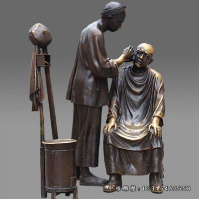 铜雕步行街民俗人物