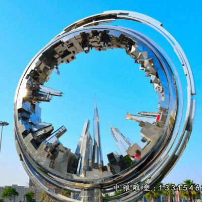 不锈钢广场齿轮雕塑