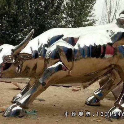 不锈钢广场牛雕塑