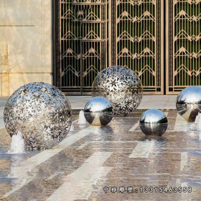 小区喷泉不锈钢雕塑