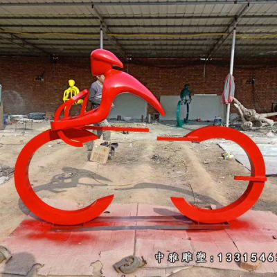 不锈钢户外骑车人物