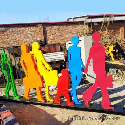 购物人物不锈钢雕塑