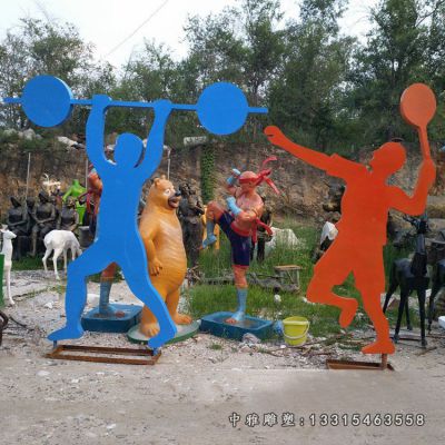 羽毛球人物不锈钢雕像