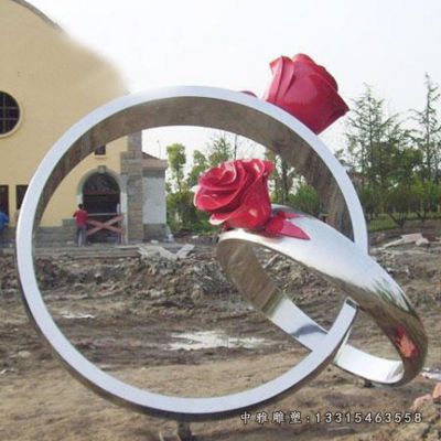 公园戒指不锈钢摆件