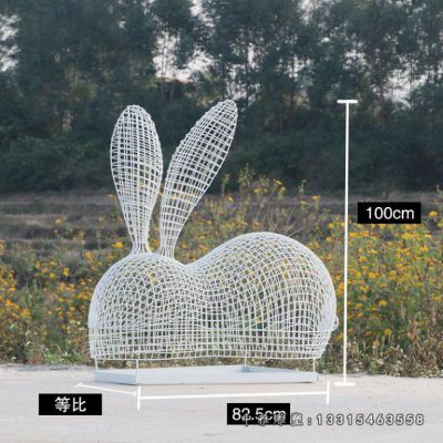 兔子动物不锈钢雕塑