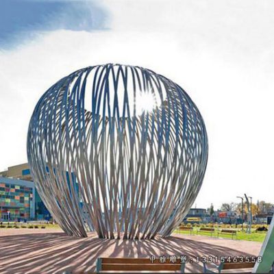 不锈钢广场圆球雕塑