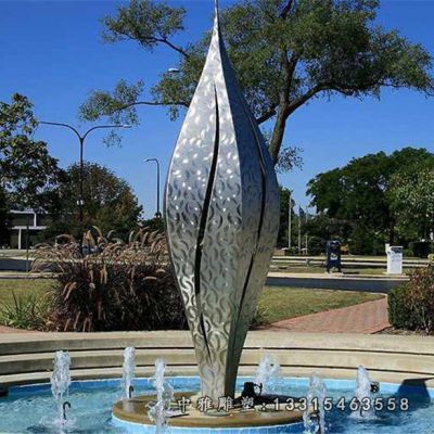 小区喷泉不锈钢雕塑