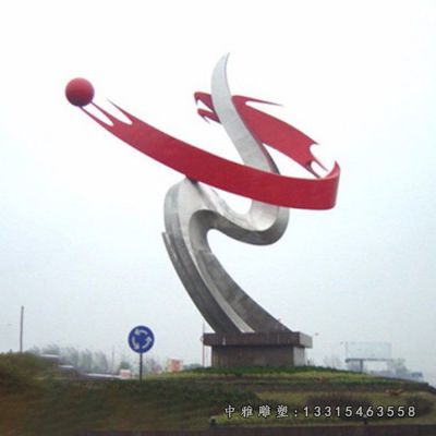 不锈钢广场丝带雕塑