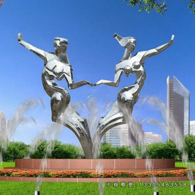 不锈钢广场跳舞人物