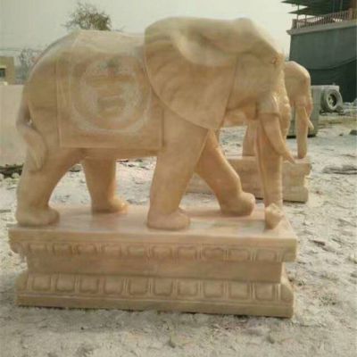 石雕动物大象雕塑