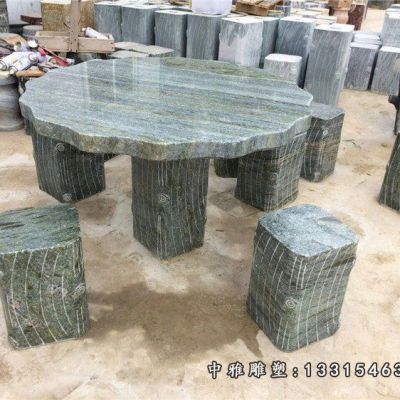 石雕圆形桌凳