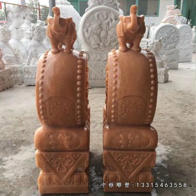 石雕宅门大象抱鼓石