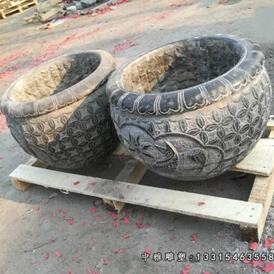 花园花盆石雕雕塑