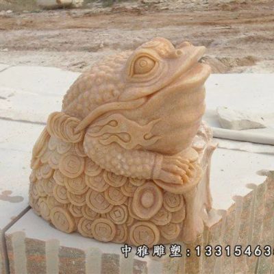 招财金蟾石雕