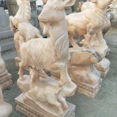 石雕公园动物羊