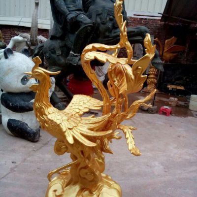 铜雕抽象凤凰