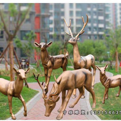 抽象小鹿铜雕