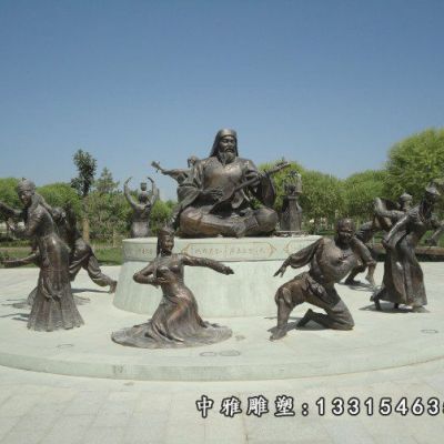 铜雕少数民族人物