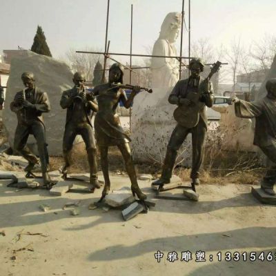 广场铜雕乐队雕塑