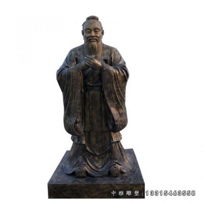 铜雕校园孔子雕像