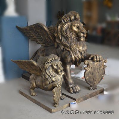 铜雕门口狮子